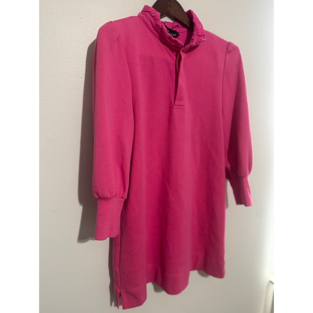 Tuckernuck Pomander Place Charlotte Pink Ruffle Neck Sweatshirt Mini Dress M - Picture 4 of 11